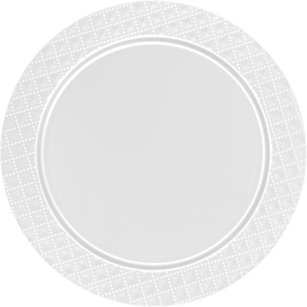 Diamond Design Plastic Charger White 13" 2 Pack