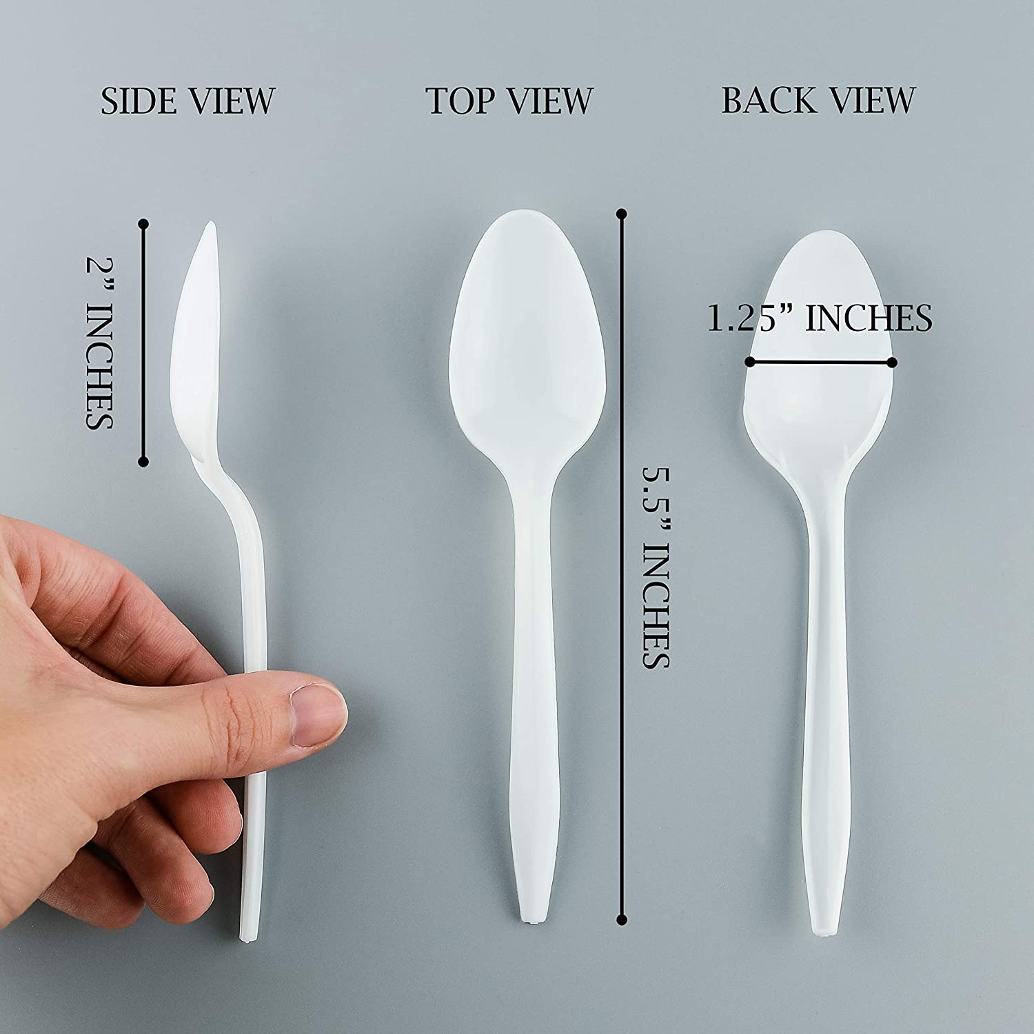 *BUY BULK* Teaspoon White Medium Weight Disposable Plastic