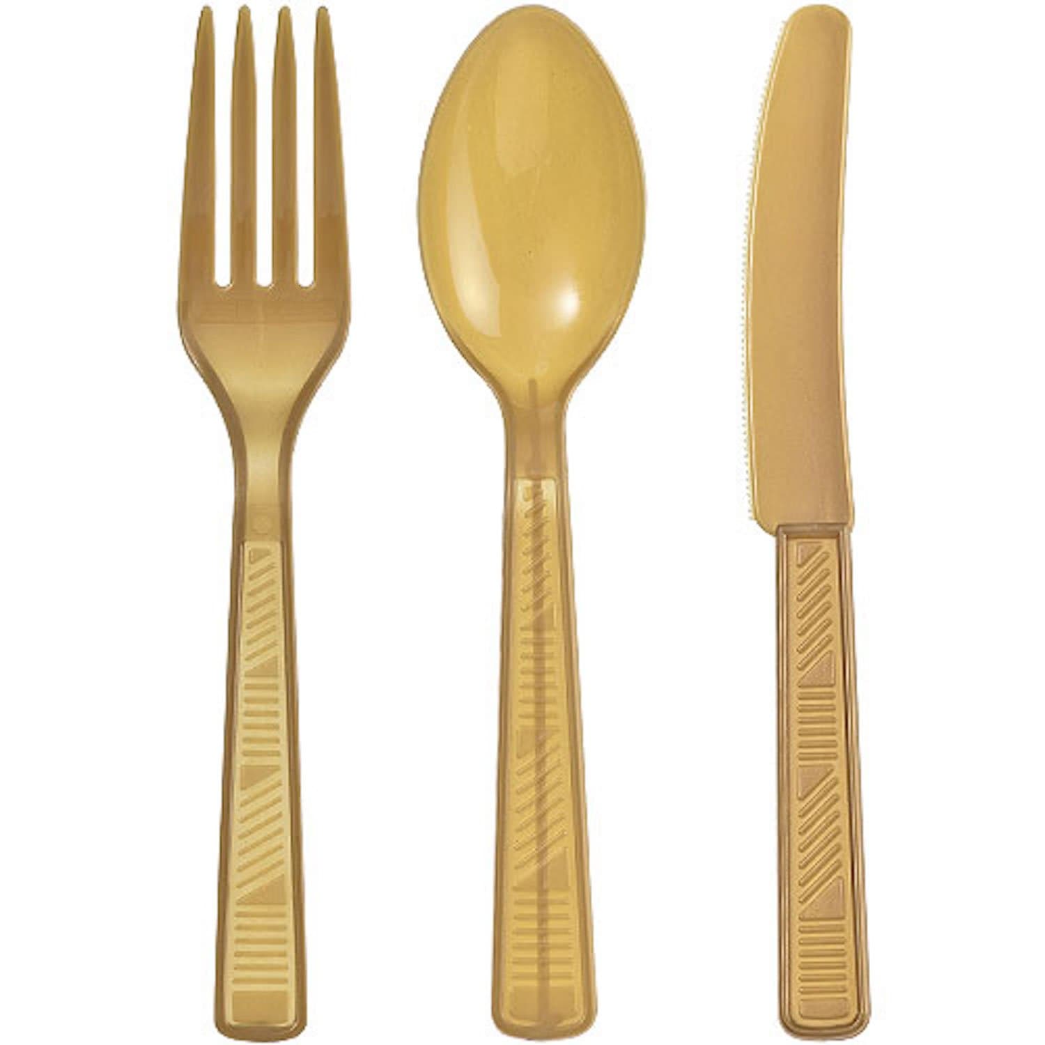 Gold Plastic Combo Cutlery
