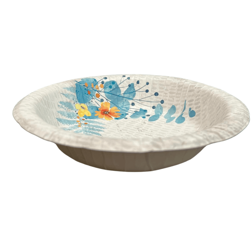 20oz Floral Bliss Teal Paper Bowls