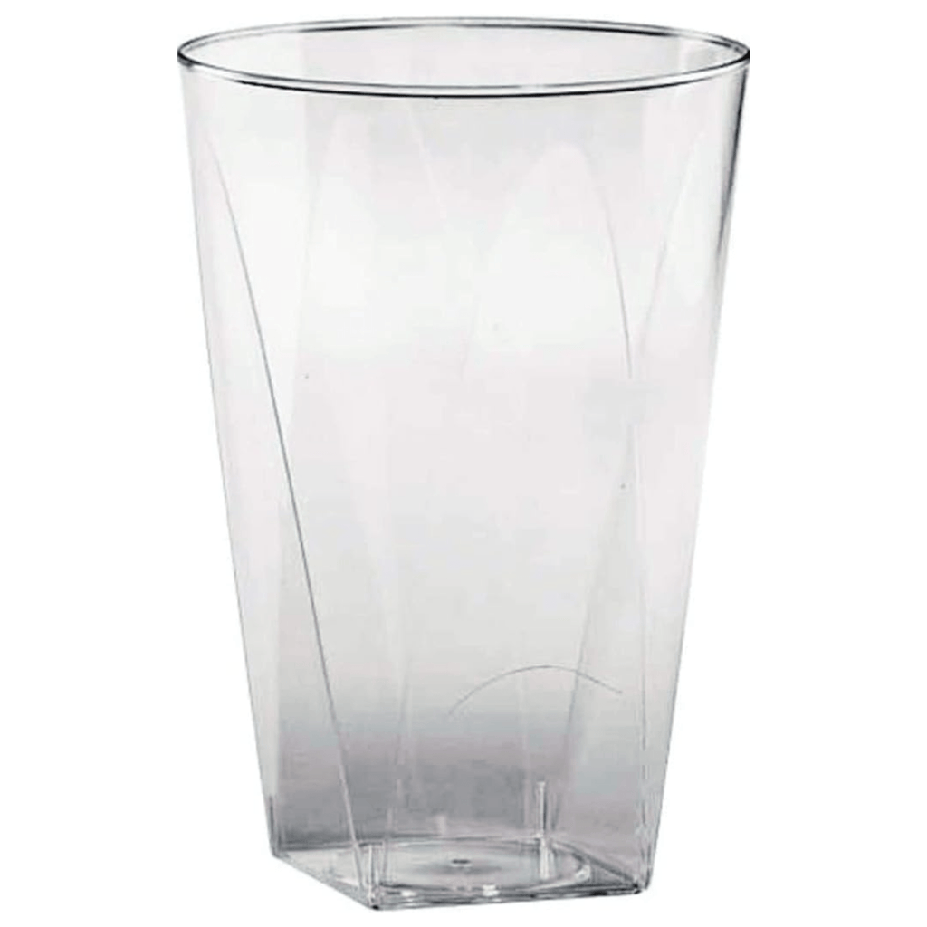 10oz Wine Square Bottom Tumbler Clear Elegant Plastic
