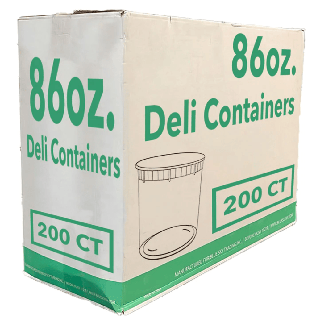 *WHOLESALE* 86oz  Deli Containers with Lids Heavyweight Disposable Plastic 200/case