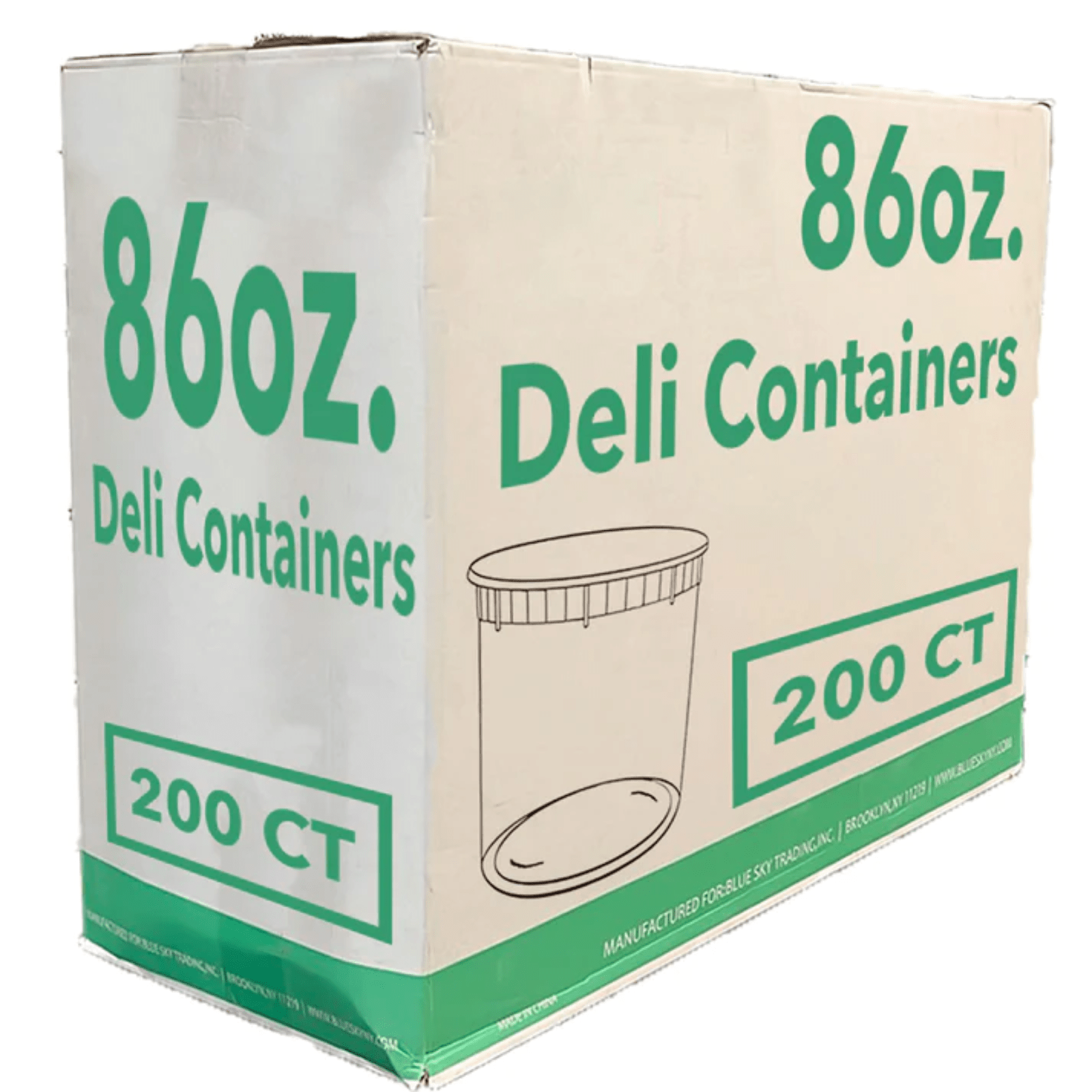 *WHOLESALE* 86oz  Deli Containers with Lids Heavyweight Disposable Plastic 200/case