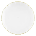 Luxe 10.25" White With Gold Rim Plastic Heavyweight Dinner Plates 10 Pack