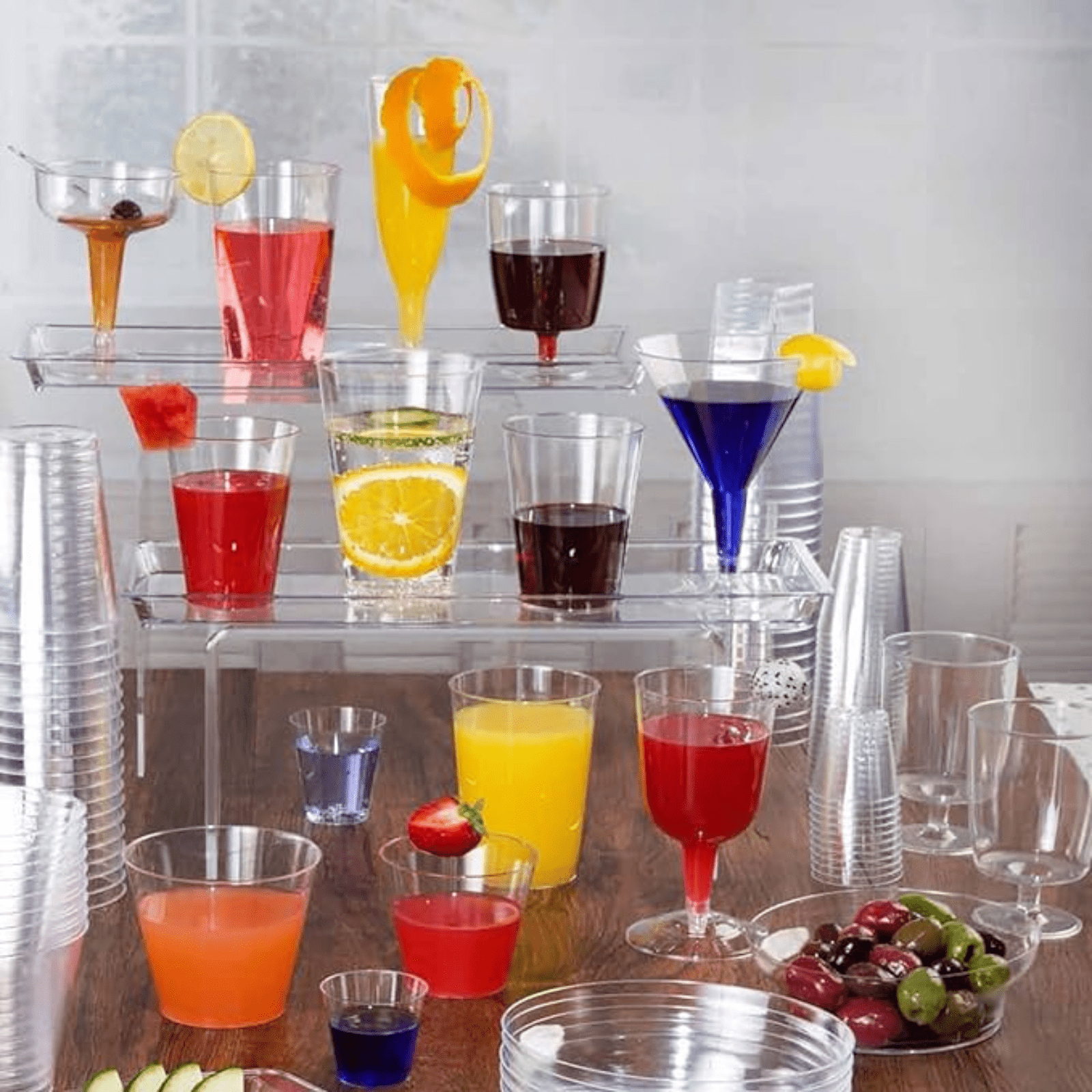 8oz Wine Glasses Footed Elegant Plastic