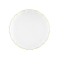 Luxe 7.5" White With Gold Rim Plastic Heavyweight Dessert Plates 10 Pack