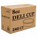 *WHOLESALE* 8oz Containers with Lids Heavy Duty Deli Disposable Plastic 240/case