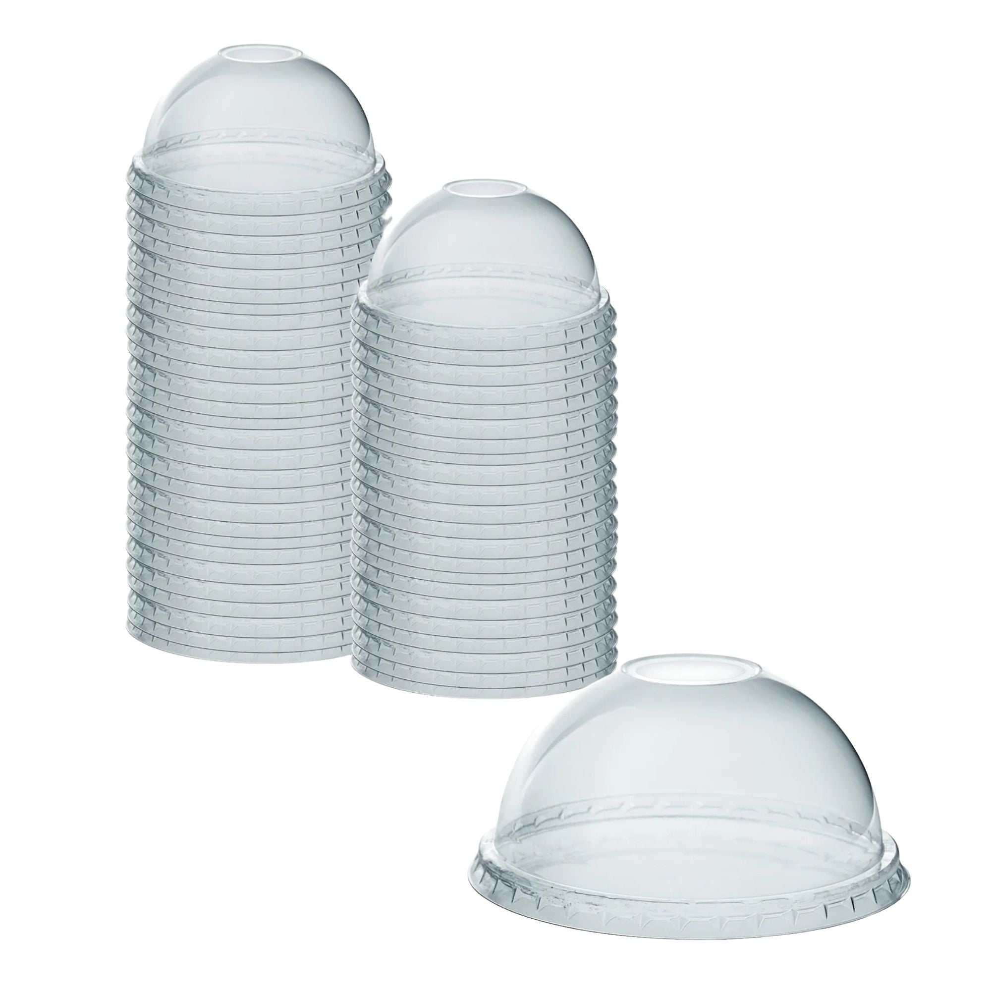 12oz Clear PET Plastic Cups with Dome Lid & Straw