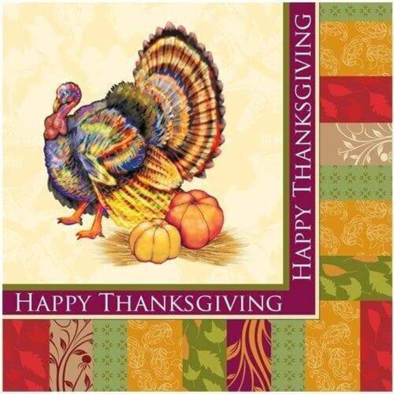 Lunch Napkins Fall Turkey Premium 24 pack