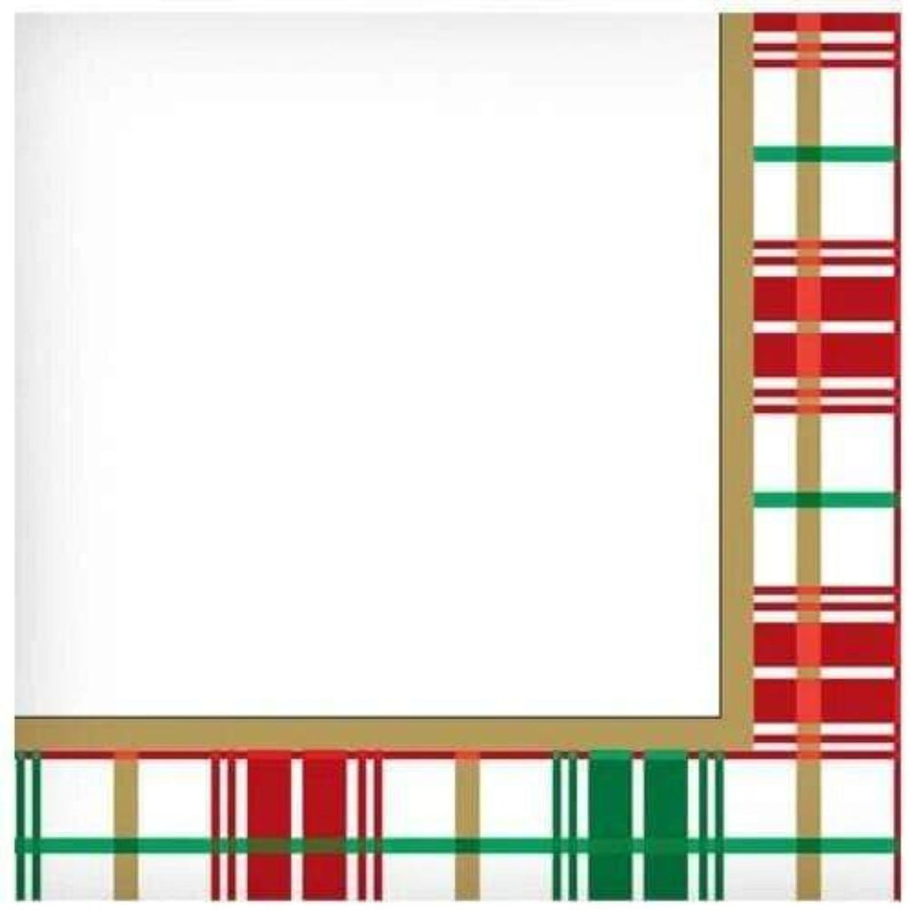 Lunch Napkins Christmas Plaid Premium 24 count