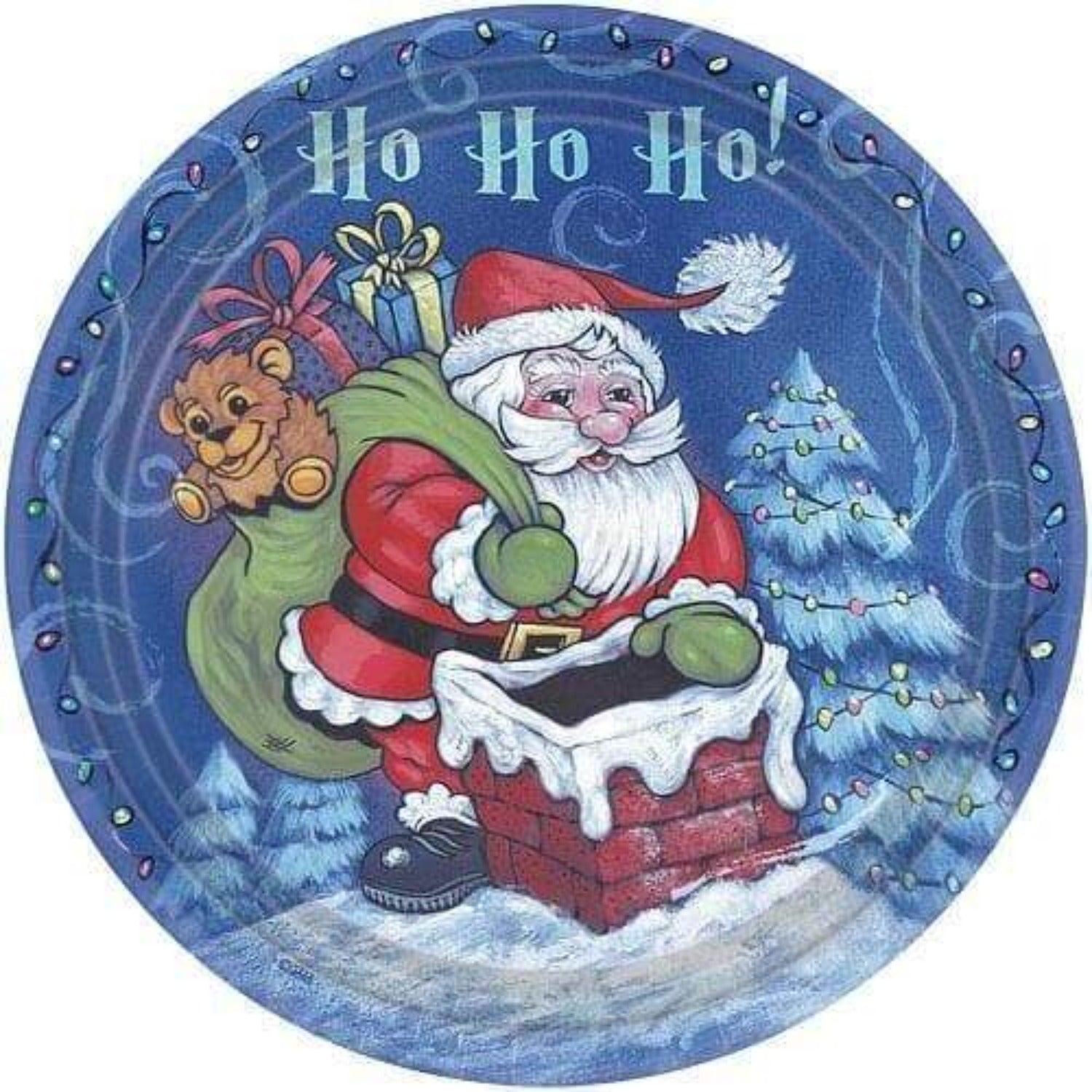 10.25" Paper Plates  Christmas Santa  8count