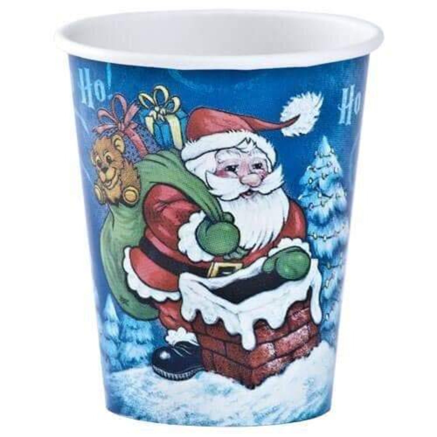 9oz Paper Cup Heavyweight Christmas Santa  12 count