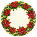 10" Paper Plates Poinsettia Wreath   8Count