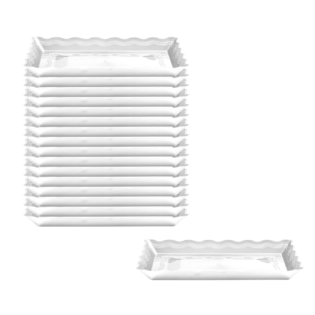 9''X13'' White Plastic Rectangular Tray