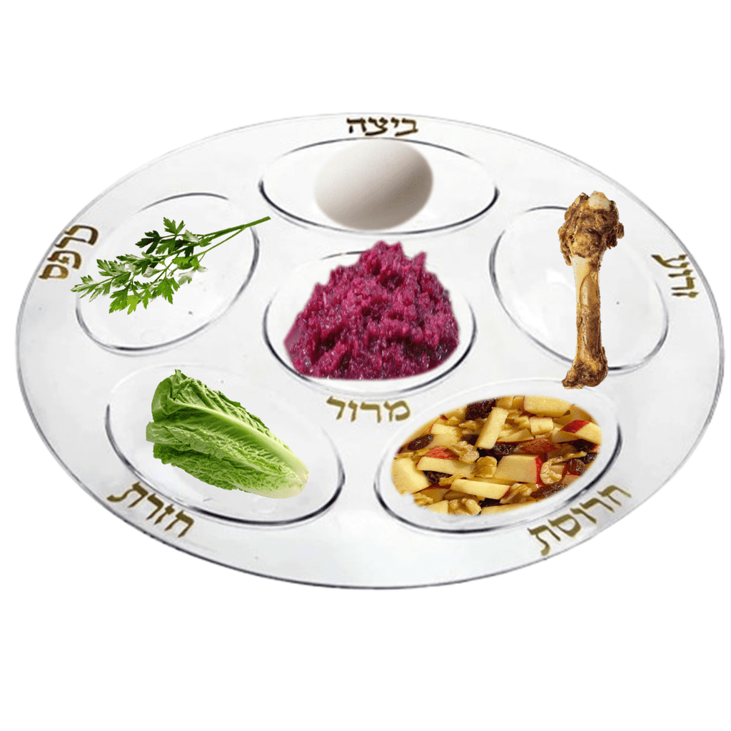 Seder Plate Clear & Gold Plastic Platter Extra Strong Quality