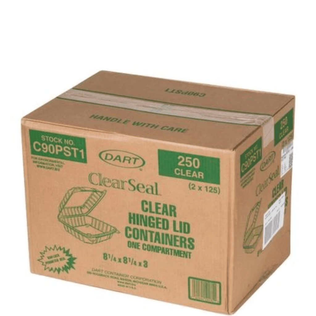 8" Clear Seal Hinged Lid Plastic Container #C9PST1  DART