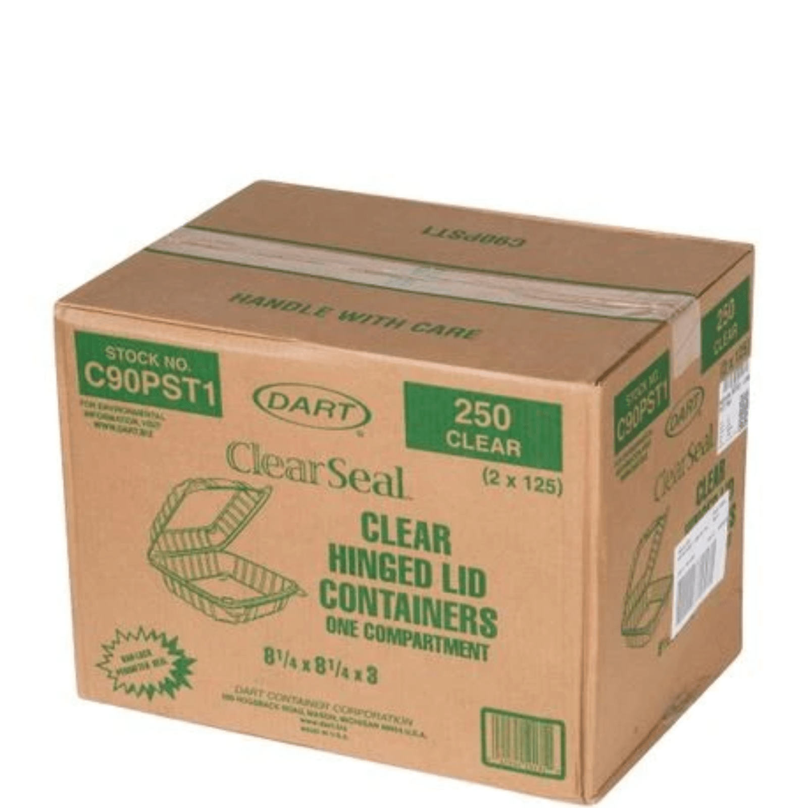 8" Clear Seal Hinged Lid Plastic Container #C9PST1  DART