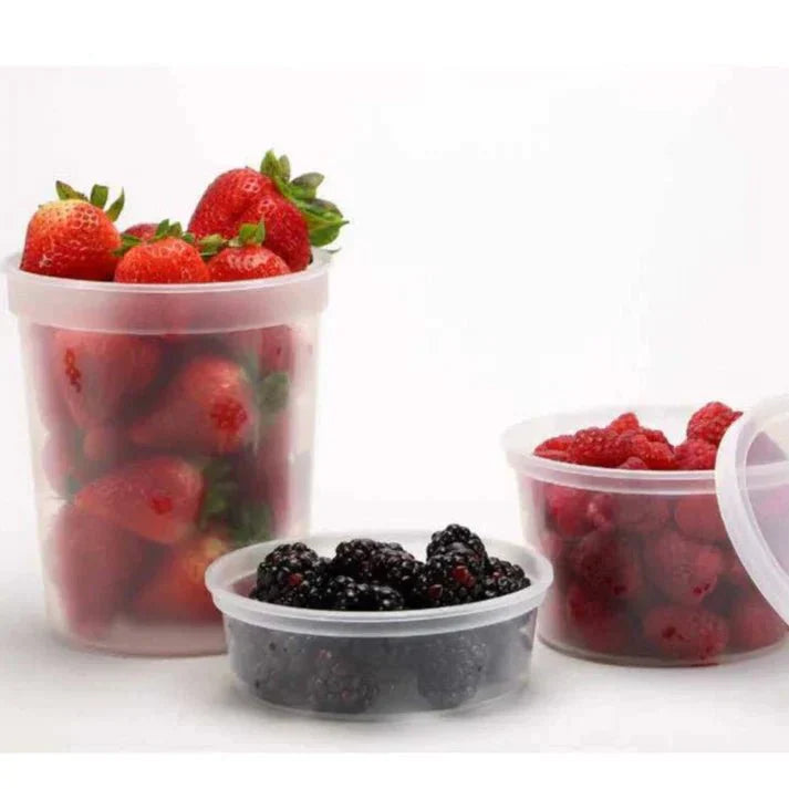 *WHOLESALE* 168oz Deli Container with Lids Heavyweight Disposable Plastic 100/Case