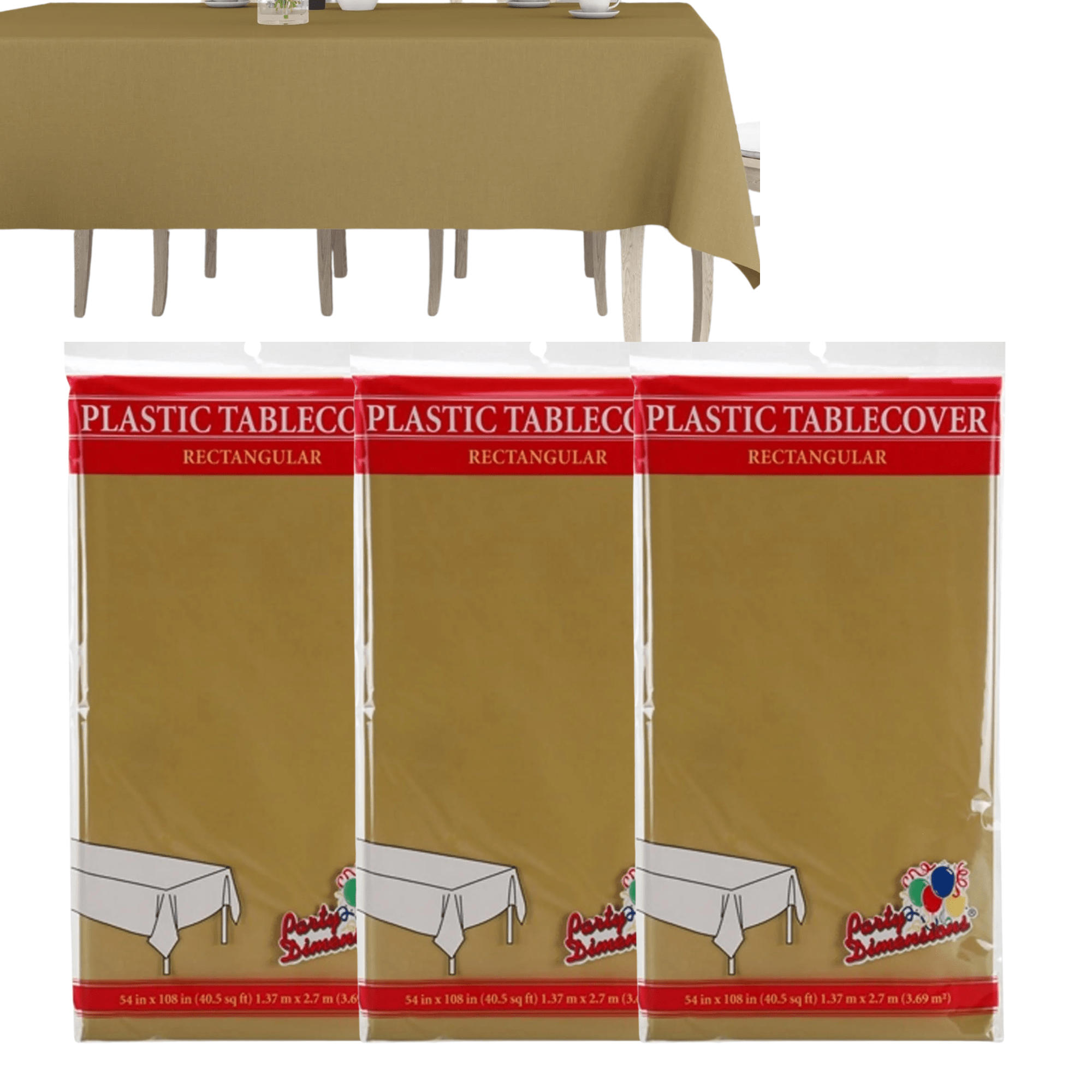 GOLD Complete Plastic Disposable Dining Solution for Your Event: Budget Party Set