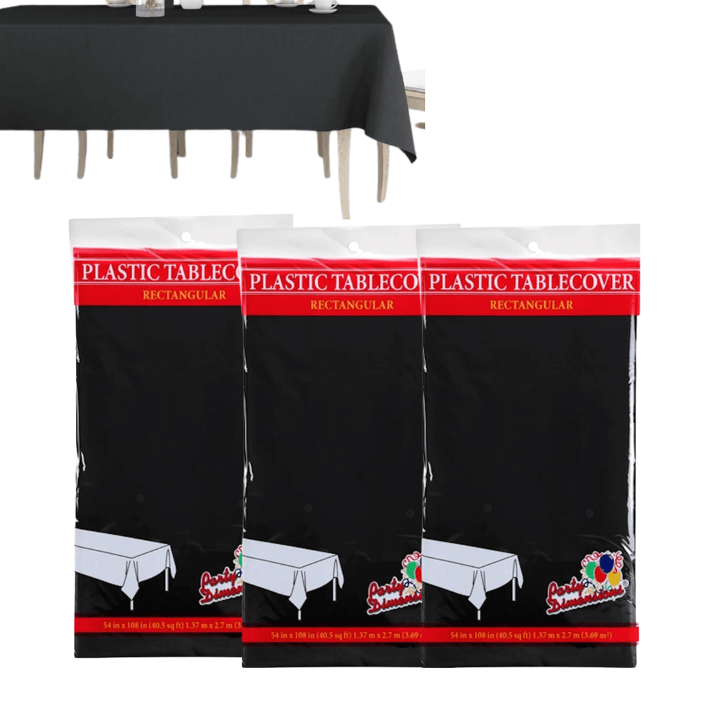 BLACK Complete Plastic Disposable Dining Solution for Your Event:Budget Party Set