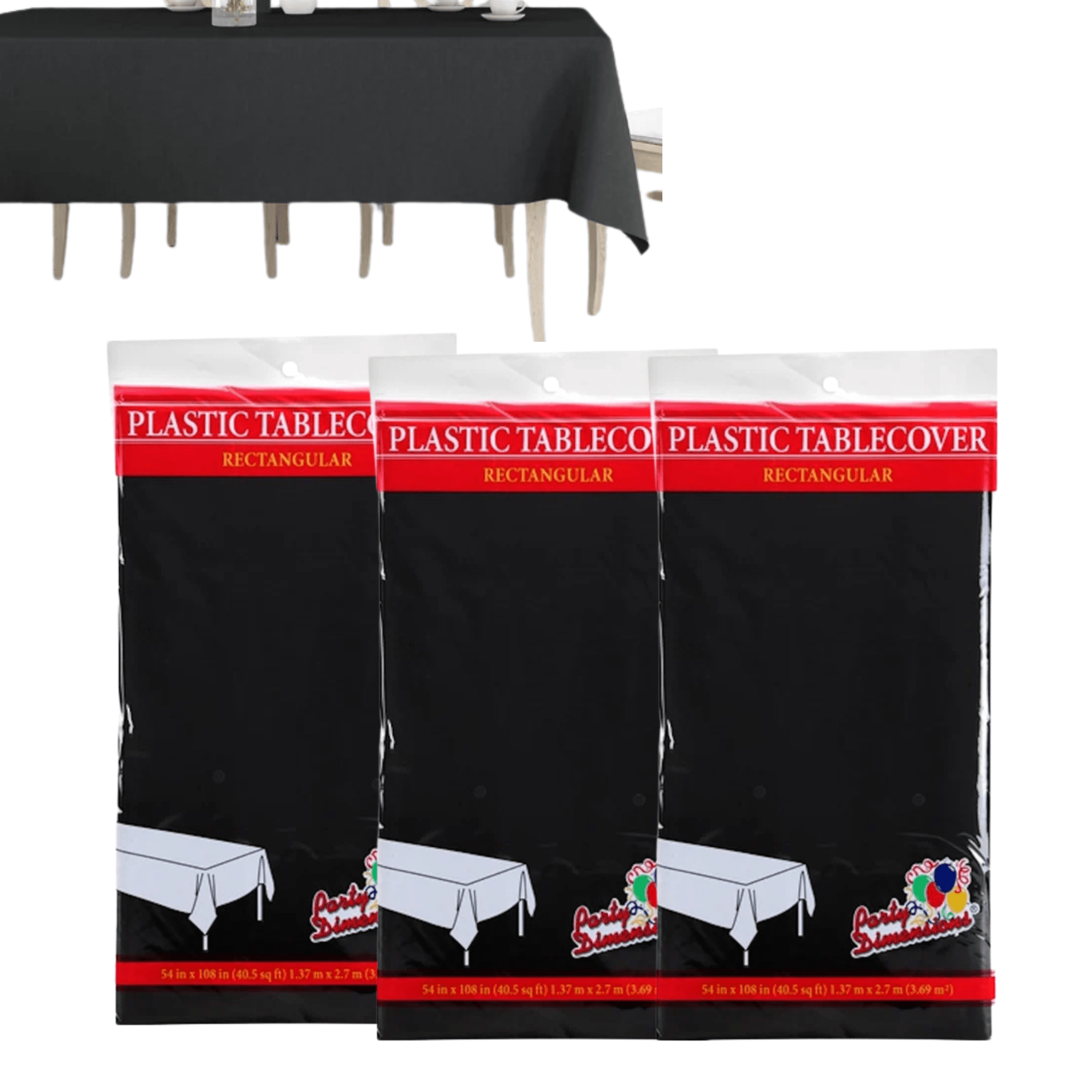 BLACK Complete Plastic Disposable Dining Solution for Your Event:Budget Party Set