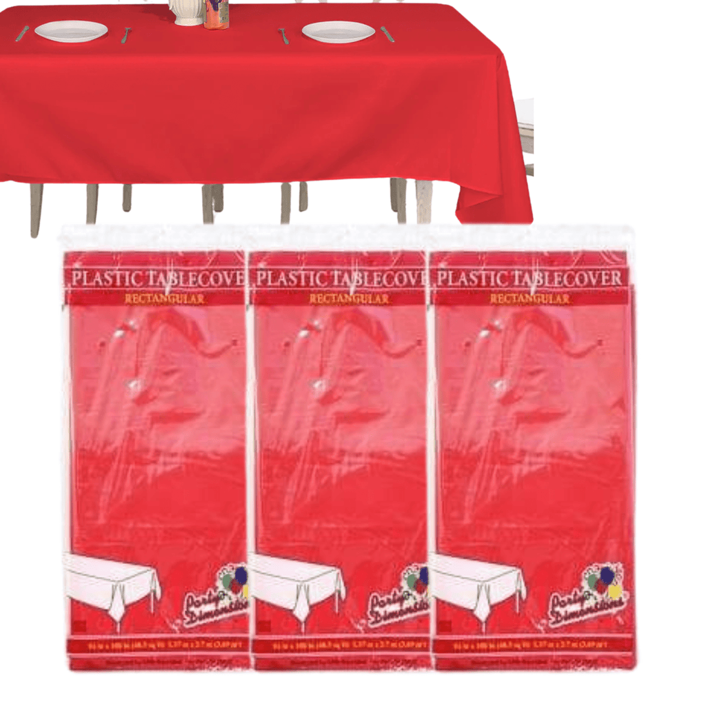 RED Complete Plastic Disposable Dining Solution for Your Event: Budget Party Set