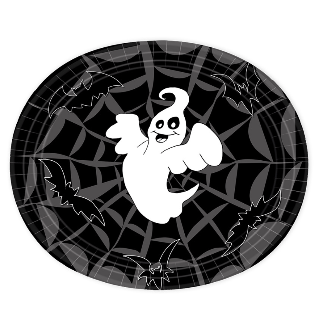 Oval 12" X 10" Paper Plates Halloween-Party 10 Pack