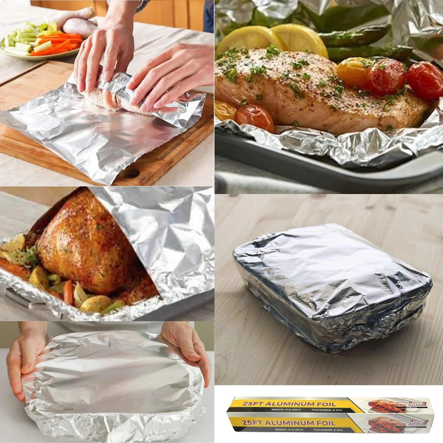 25 Ft Roll, 11.8 in Wide, 9 Microns Thick Aluminum Foil