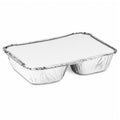 3 Compartment Aluminum Dinner Foil Pan/Tray with Board Lids