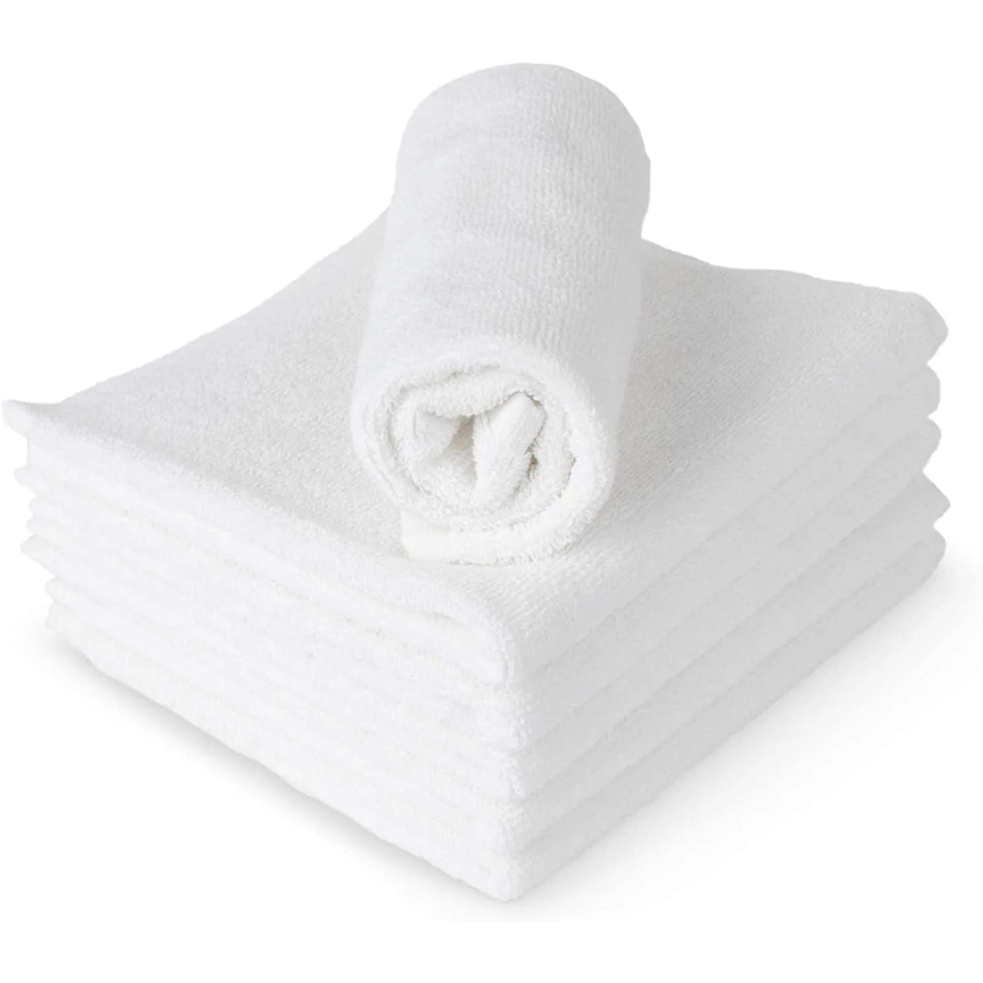 Wash Cloths 12"x12" 100% Cotton White 10 Pack