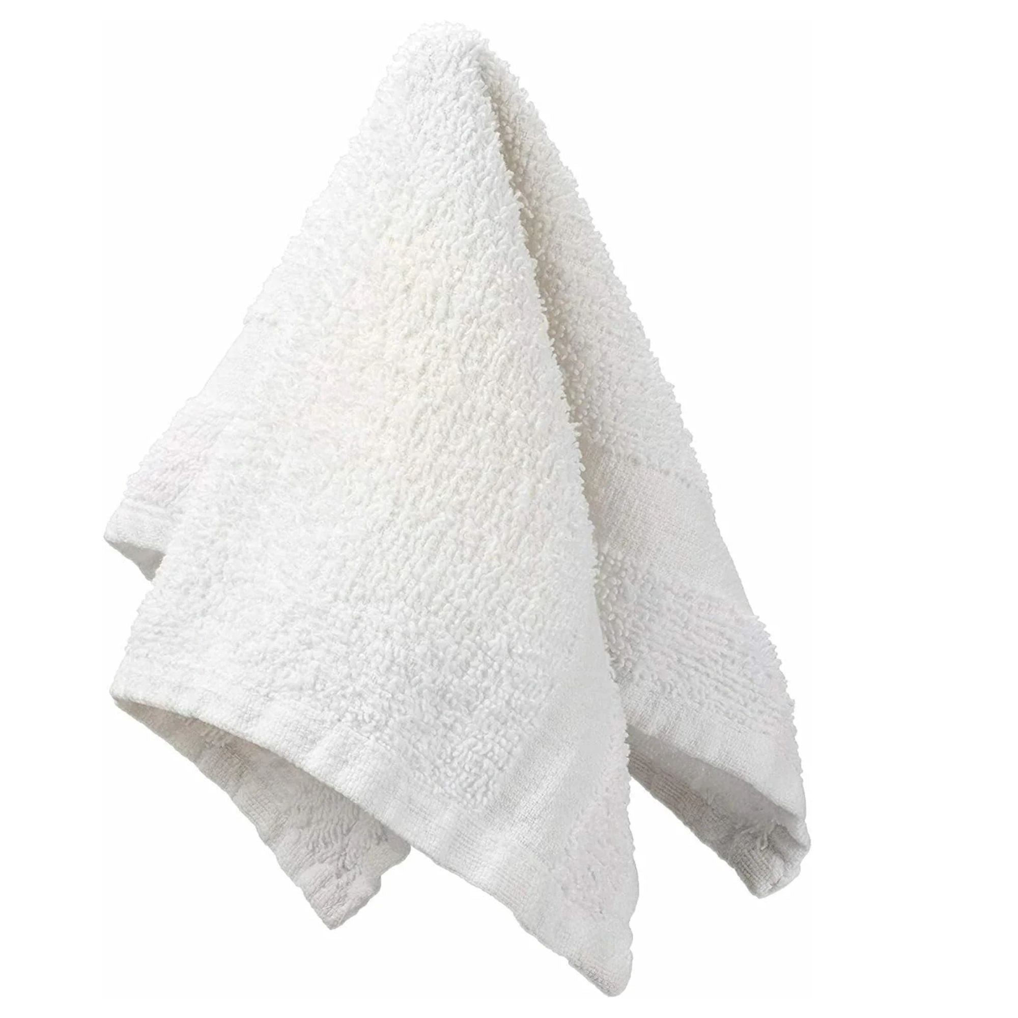 Wash Cloths 12"x12" 100% Cotton White 10 Pack