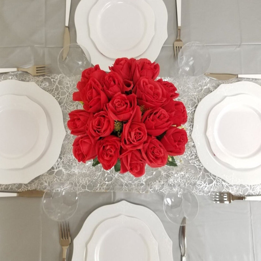 *BUY BULK* Antique 10" Plastic Dinner Plates White  20 Pack