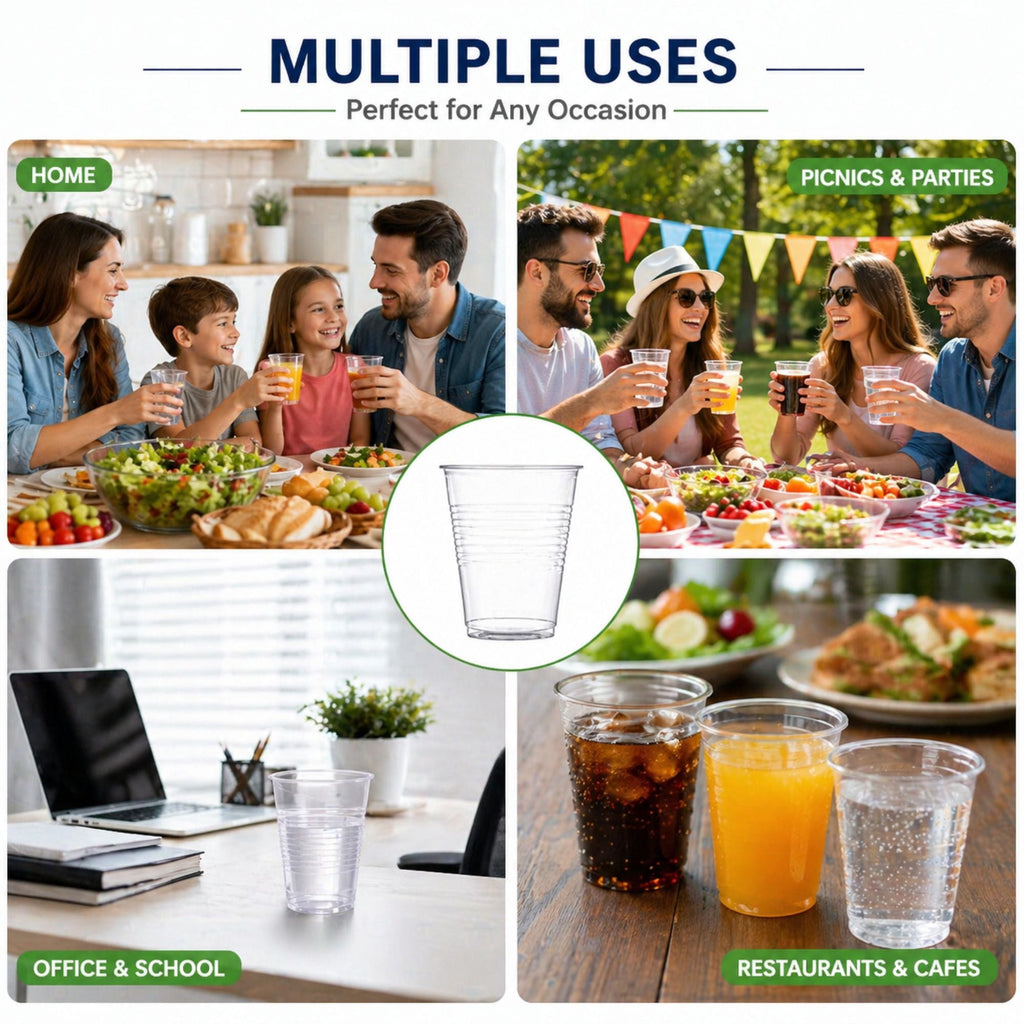 *WHOLESALE* 7oz Plastic Light weight Clear Everyday Cups 1200 ct.