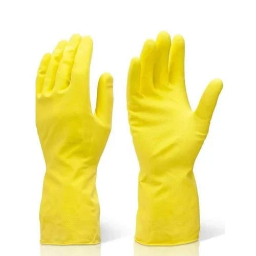 Latex Gloves Reusable Yellow Hand Cleaning  Large-1 Pair