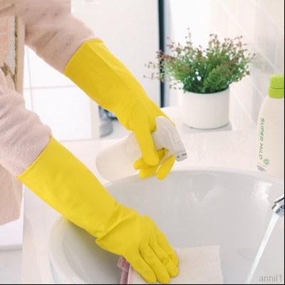 Latex Gloves Reusable Yellow Hand Cleaning  Large-1 Pair