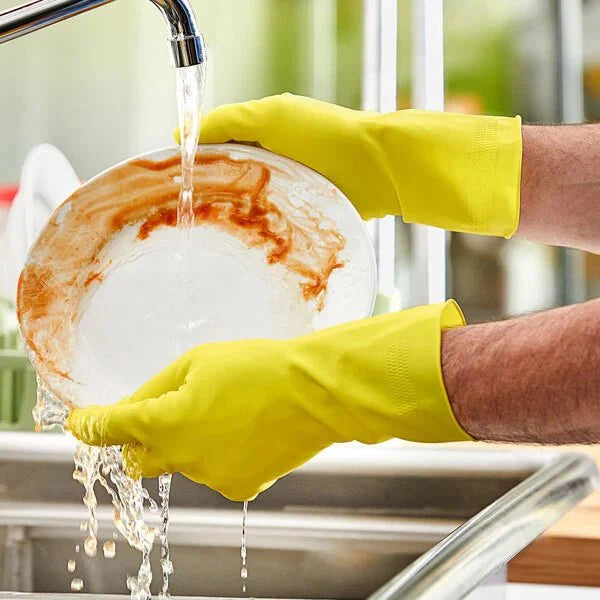 Latex Gloves Reusable Yellow Hand Cleaning  Large-1 Pair