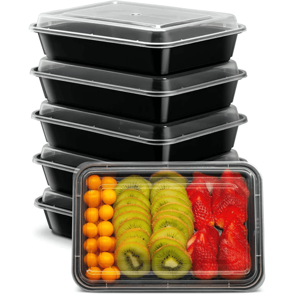 28oz. Rectangular Meal Prep/ Bento Box Containers with Lids Disposable Plastic
