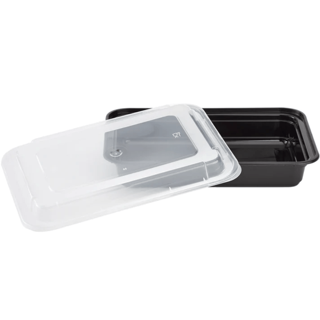 38oz. Rectangular Meal Prep/ Bento Box Containers with Lids Disposable Plastic