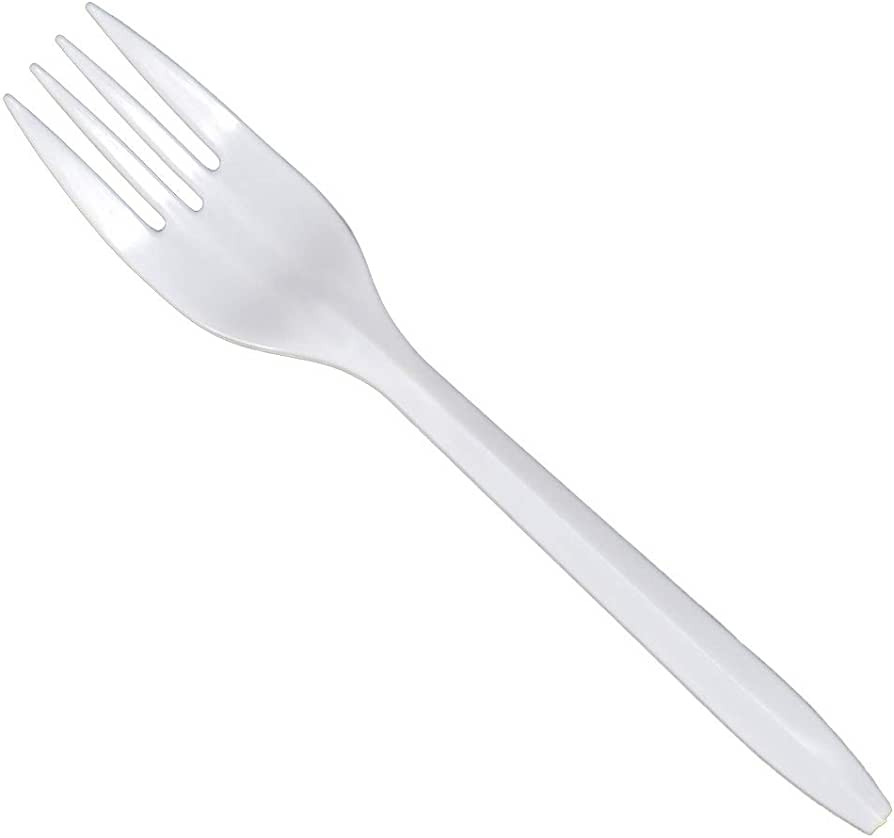 *BUY BULK* Fork White Medium Weight Plastic Disposable