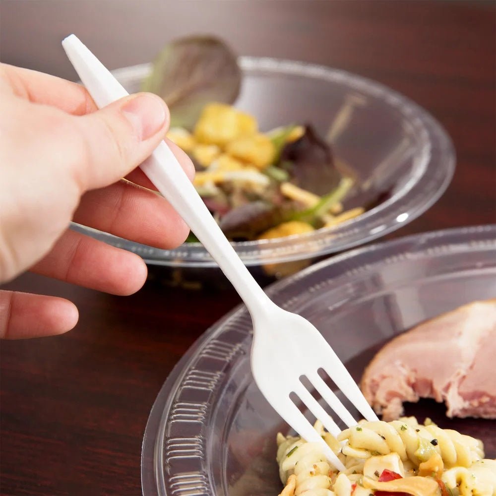 *BUY BULK* Fork White Medium Weight Plastic Disposable