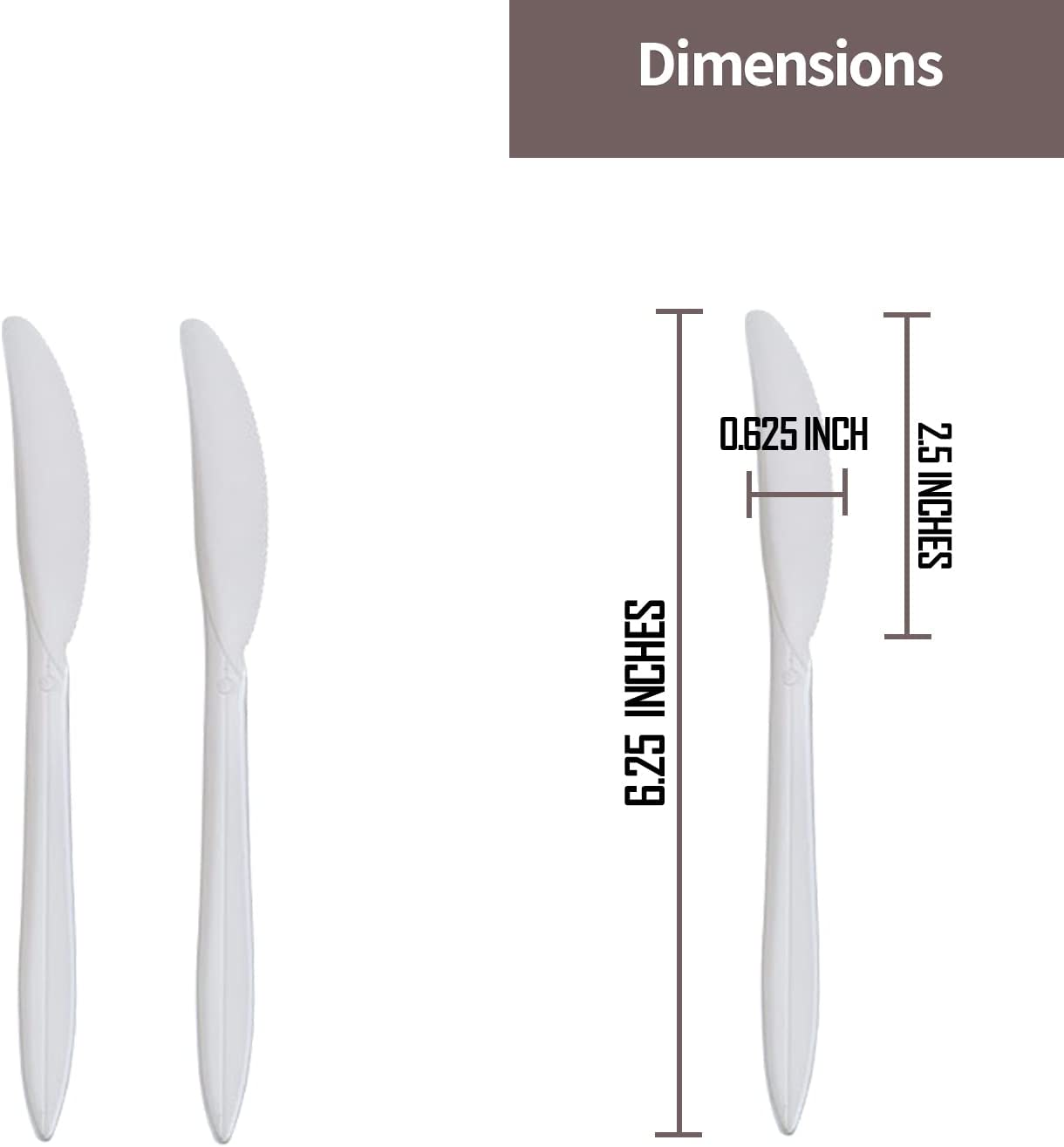 *BUY BULK* Knife White Medium Weight Disposable Plastic