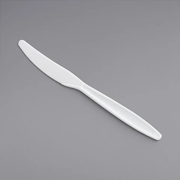 *BUY BULK* Knife White Medium Weight Disposable Plastic