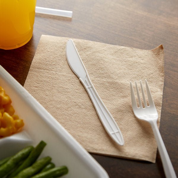 *BUY BULK* Knife White Medium Weight Disposable Plastic