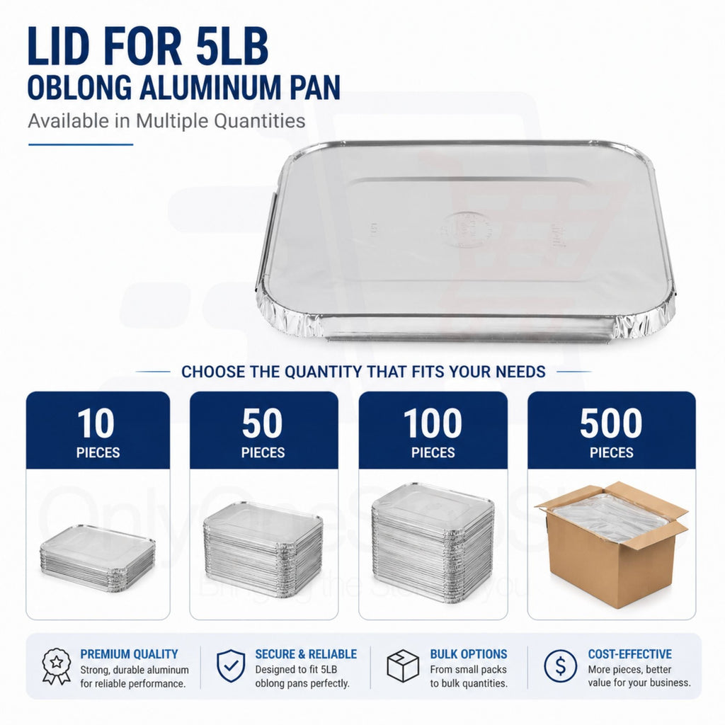 Lid For 5LB Oblong pan Aluminum Disposable