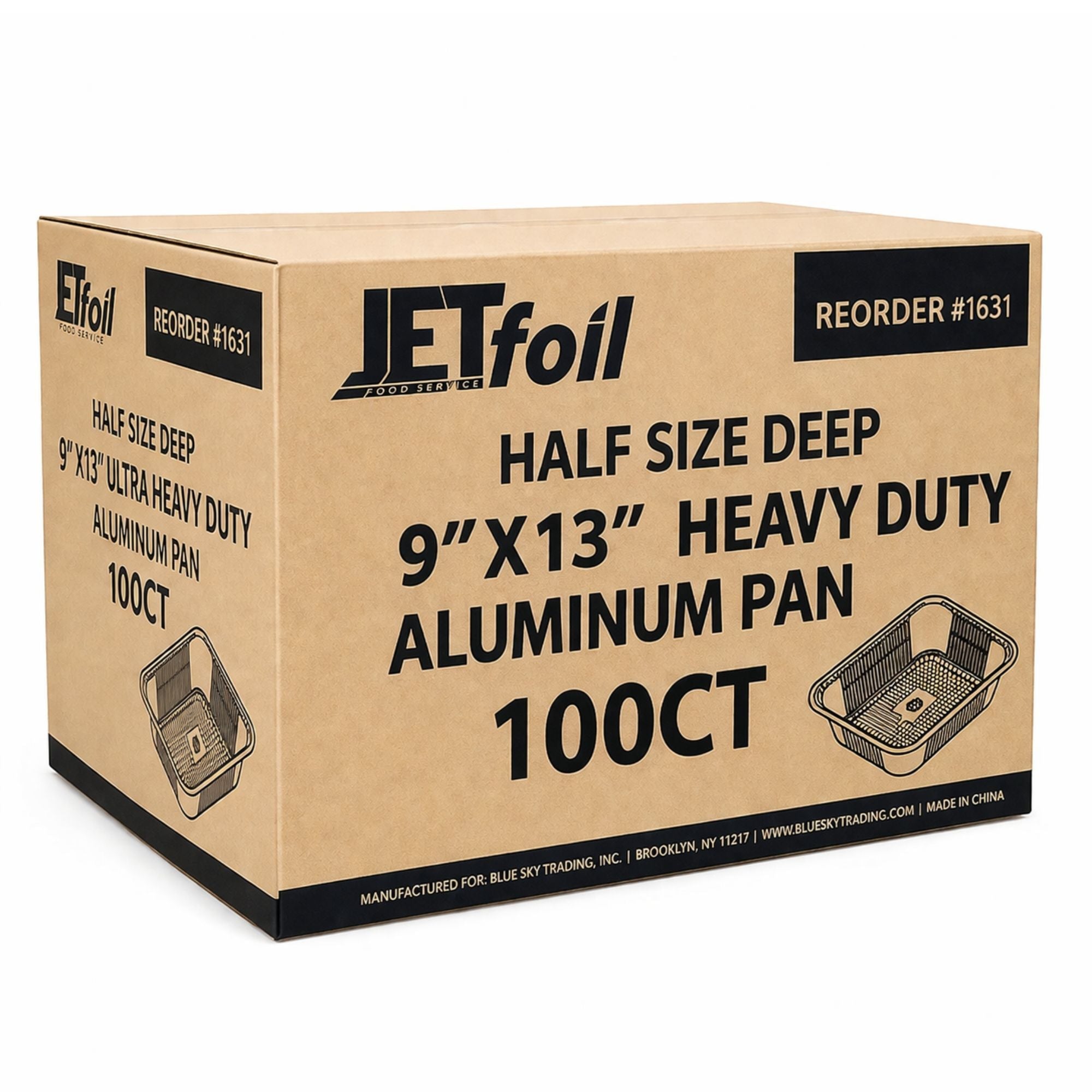 *WHOLESALE* 9×13 Half Size Aluminum Pans Disposable Heavy Duty Weight 100 Pack
