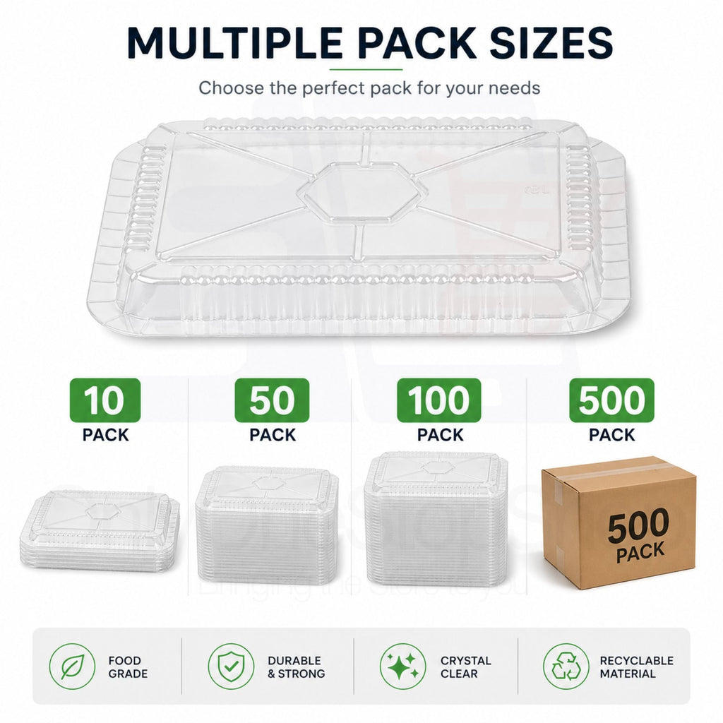 Dome Lids Plastic  For 5Lb Aluminum Oblong Pans 9.5" x 7"
