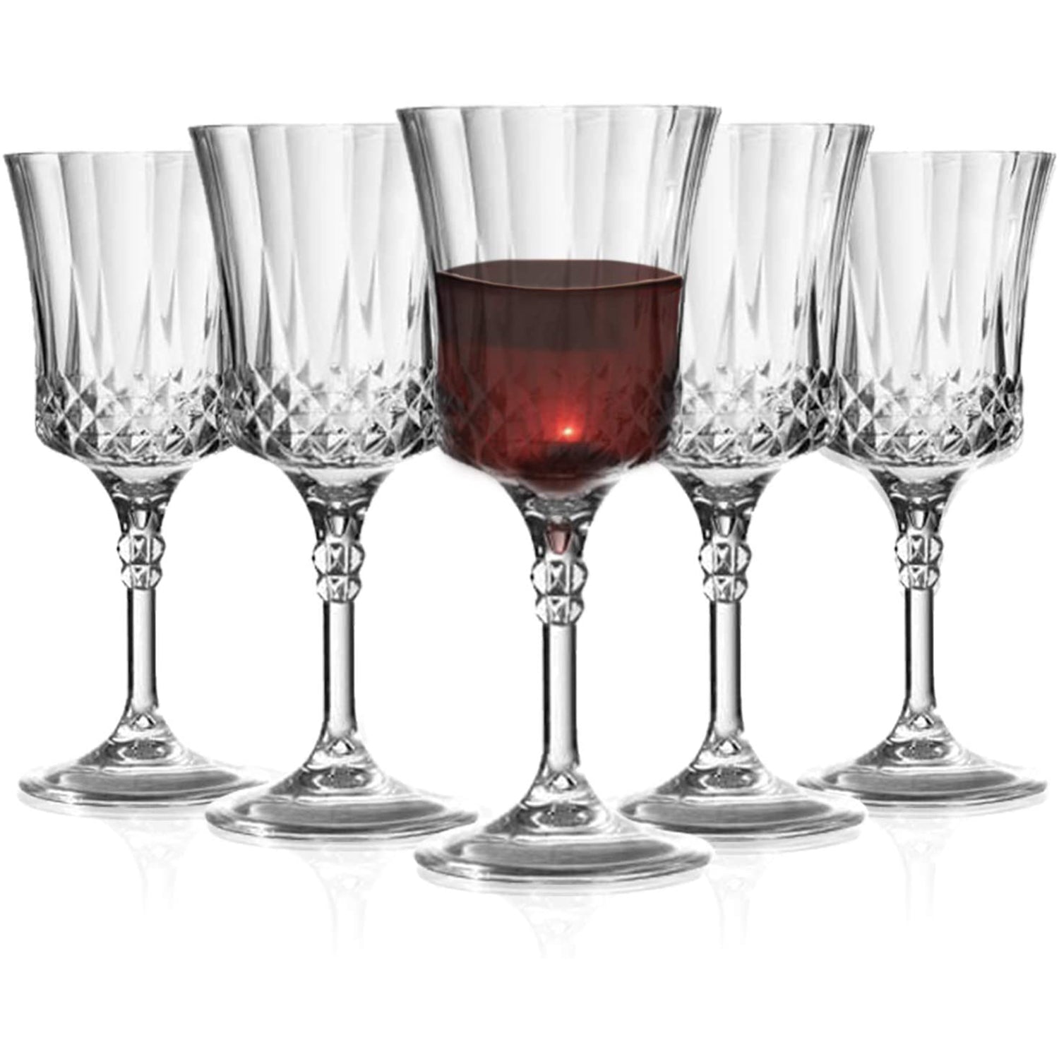 8 oz Crystal Like Elegant Wine Glasses Goblets Plastic 4 Pack