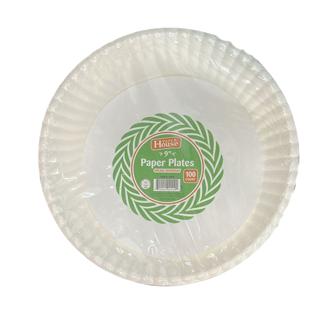 *WHOLESALE* 9" Paper Uncoated White Lunch Plates 1200/Case
