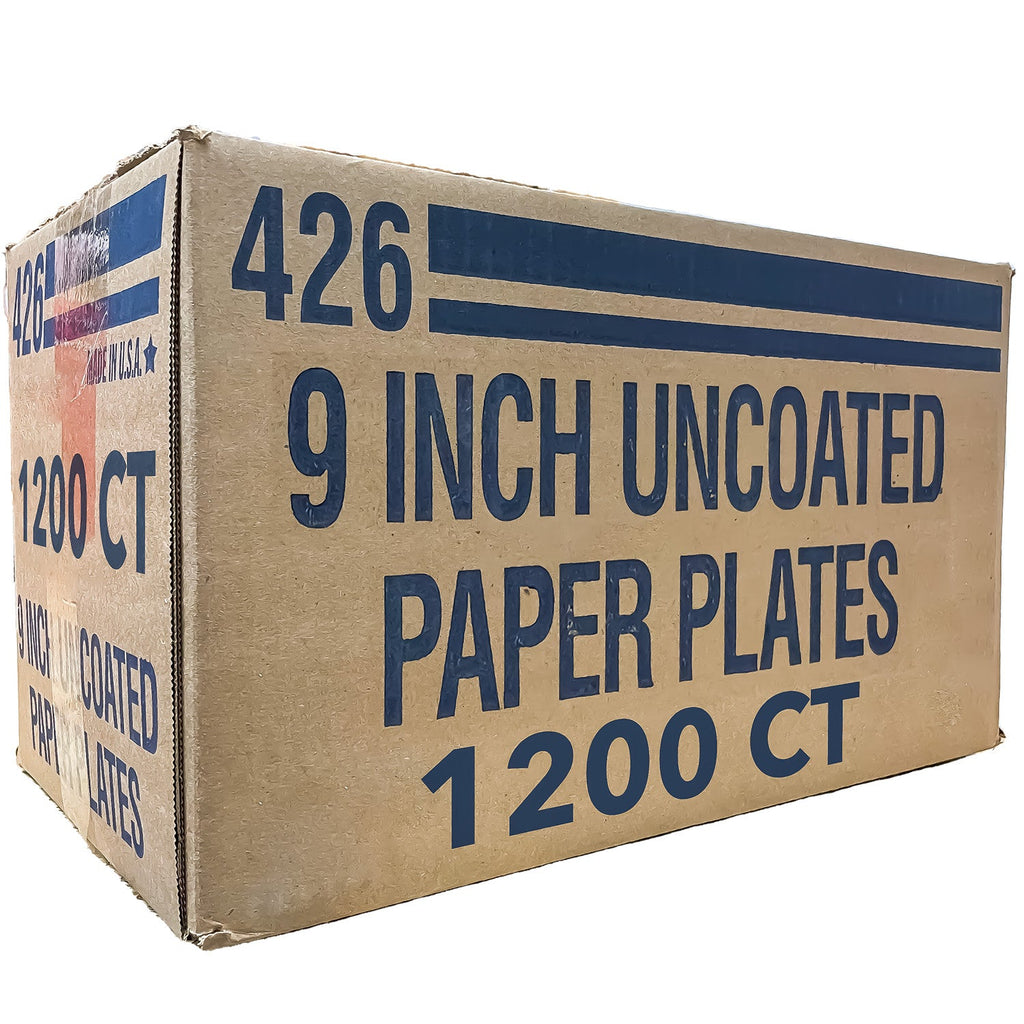 *WHOLESALE* 9" Paper Uncoated White Lunch Plates 1200/Case