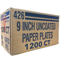 *WHOLESALE* 9" Paper Uncoated White Lunch Plates 1200/Case